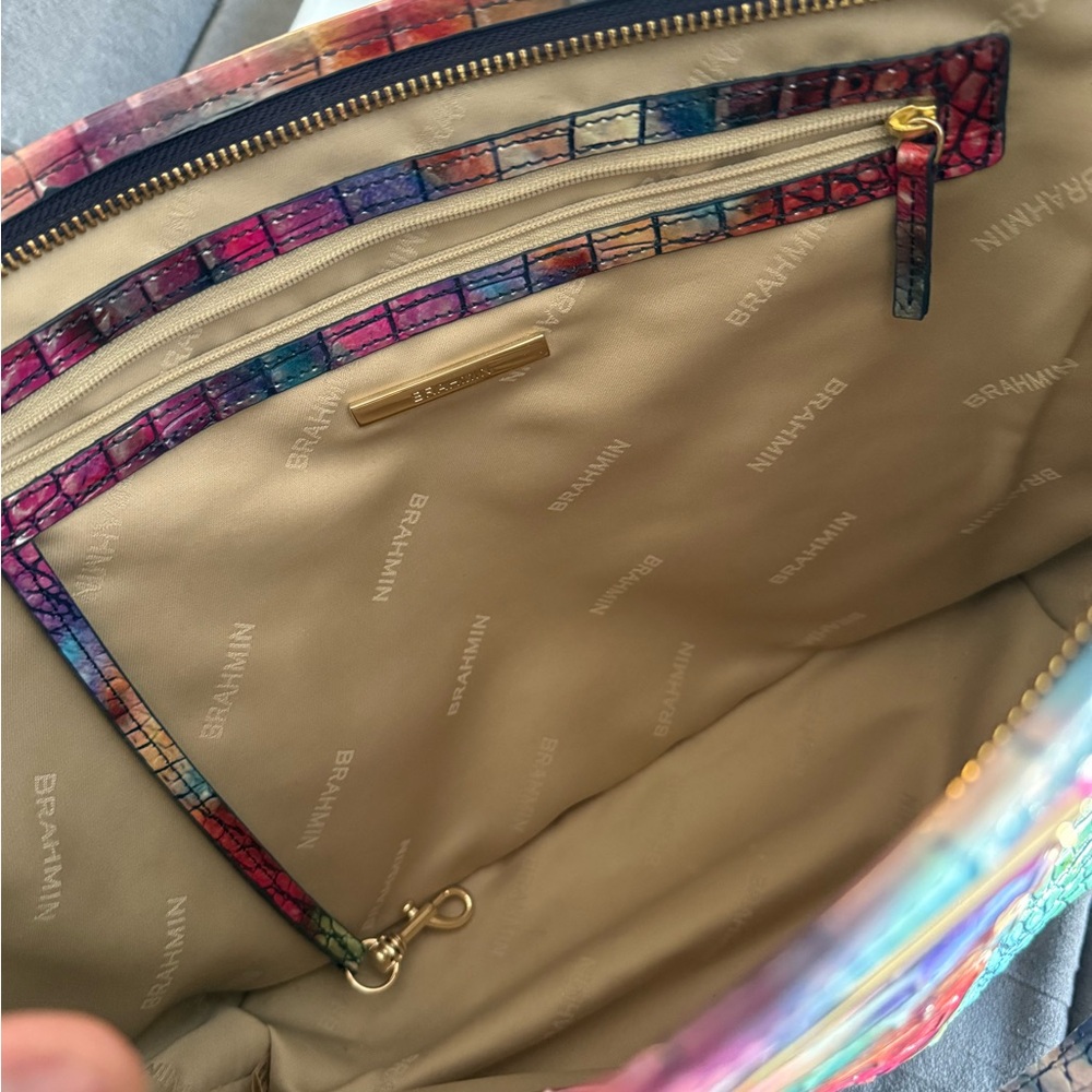 Rare BRAHMIN Awestruck Melbourne Medium Asher Leather Tote Bag Rainbow Multi HTF - Picture 9 of 14